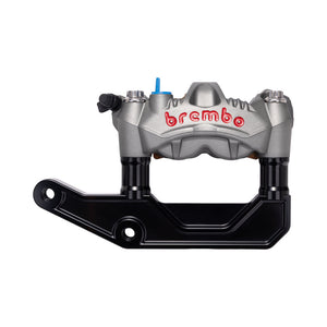 Titanium Gray Brembo 108mm GP4-RS Monobloc Caliper with Black 29mm Spacers and Black Radial Bracket