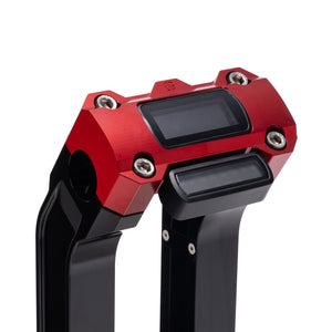OG Black 10.5 inch Straight Risers with Red Digital Gauge Cut Out Top Clamp