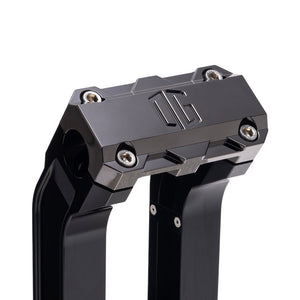OG Black 10.5 inch Straight Risers with Black Chrome Standard Top Clamp