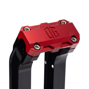 OG Black 10.5 inch Straight Risers with Red Standard Top Clamp