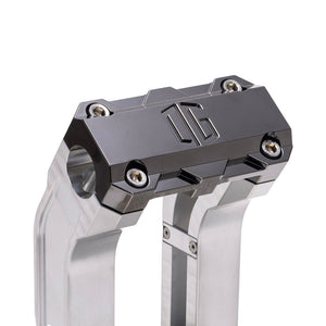 OG Aluminum 2 inch Pull Straight Risers with Black Chrome Standard Top Clamp