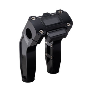 OG Black 6.5 inch Pull Back Risers with Black Digital Gauge Cut Out Top Clamp