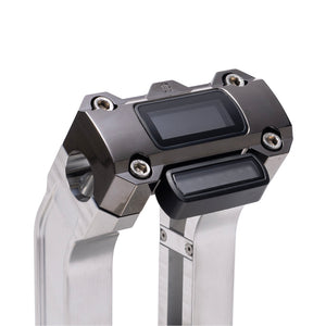 OG Aluminum 8.5 inch Straight Risers with Black Chrome Digital Gauge Cut Out Top Clamp