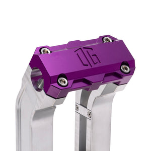 OG Aluminum 8.5 inch Straight Risers with Purple Standard Top Clamp