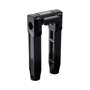OG Black 8.5 inch Straight Risers with Black Digital Gauge Cut Out Top Clamp
