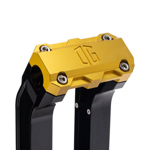 OG Black 8.5 inch Straight Risers with Gold Standard Top Clamp