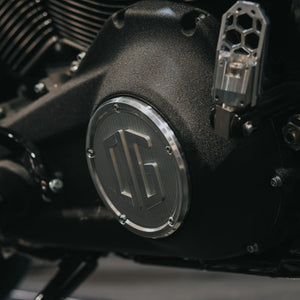 OG M8 Softail Derby Cover installed on a 2025 Softail Low Rider S FXLRS