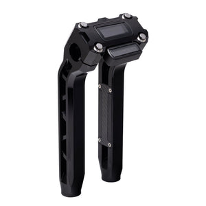 OG Black Performance 10.5 Inch Pull Back Risers Digital Gauge Top Clamp Black
