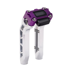 OG Aluminum Performance 8.5 inch Pull Back Riser Legs with Purple Performance Digital Gauge Top Clamp