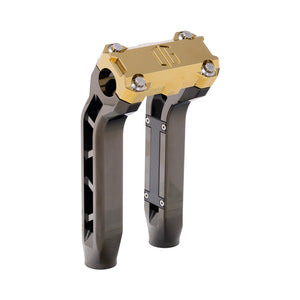 OG Black Chrome Performance 8.5 inch Pull Back Riser Legs with Gold Plating Performance Top Clamp