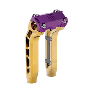 OG Gold Plating Performance 8.5 inch Pull Back Riser Legs with Purple Performance Top Clamp