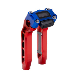 OG Red Performance 8.5 inch Pull Back Riser Legs with Blue Performance Digital Gauge Top Clamp
