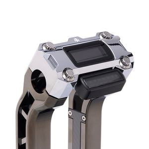 OG Chrome Performance Digital Gauge Top Clamp on OG Black Chrome Performance Riser Legs