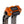 OG Orange Performance Digital Gauge Top Clamp on OG Black Chrome Performance Riser Legs