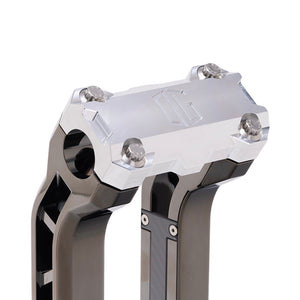 OG Aluminum Performance Top Clamp on OG Black Chrome Performance Riser Legs