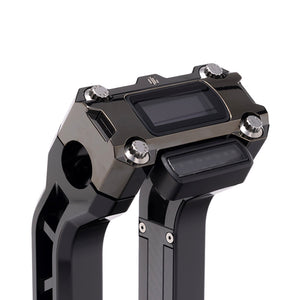 OG Black Chrome Performance Digital Gauge Top Clamp on OG Black Performance Riser Legs