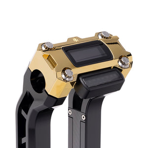 OG Gold Plating Performance Digital Gauge Top Clamp on OG Black Performance Riser Legs