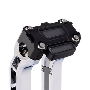 OG Black Performance Digital Gauge Top Clamp on OG Chrome Performance Riser Legs