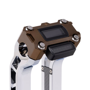 OG Bronze Performance Digital Gauge Top Clamp on OG Chrome Performance Riser Legs