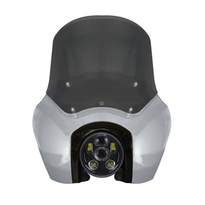 OG Softail Low Rider S Complete T-Sport Fairing Kit - Barracuda Silver 5.75 LED Black
