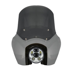Original Garage Moto Softail Low Rider S Complete T-Sport Fairing Kit - Billiard Gray - 5.75 LED Chrome