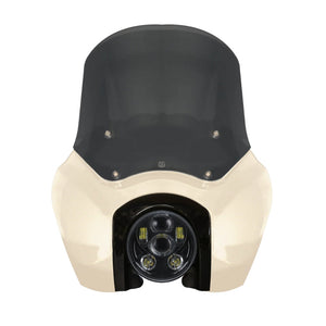 Original Garage Moto Softail Low Rider S Complete T-Sport Fairing Kit - White Sand Pearl Color Match -OG 5.75 LED Black