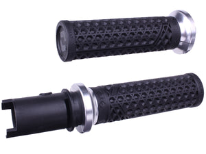 Vans V-Twin Lock-On Grips For 2024-Up-Touring & 2025-Up M8 Softails Black/Silver